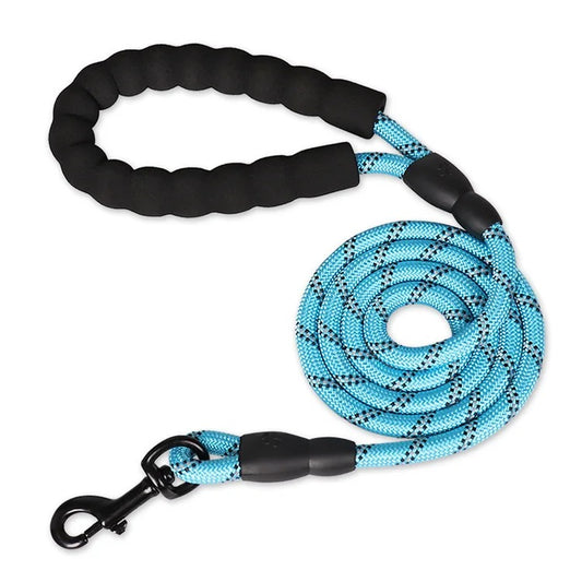 Laisse pour chien réfléchissante robuste en nylon Bleu
