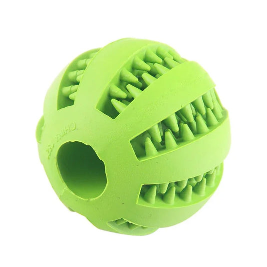 Balle de jeu pour chien vert avec emplacement friandise