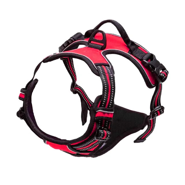 Harnais X de poitrine rouge réglable pour chien et chiot