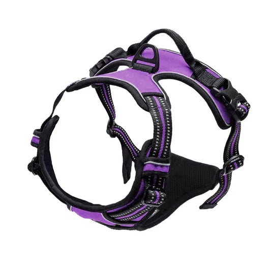 Harnais X de poitrine violet réglable pour chien et chiot